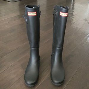 Matte Black Tall Hunter Rain Boots